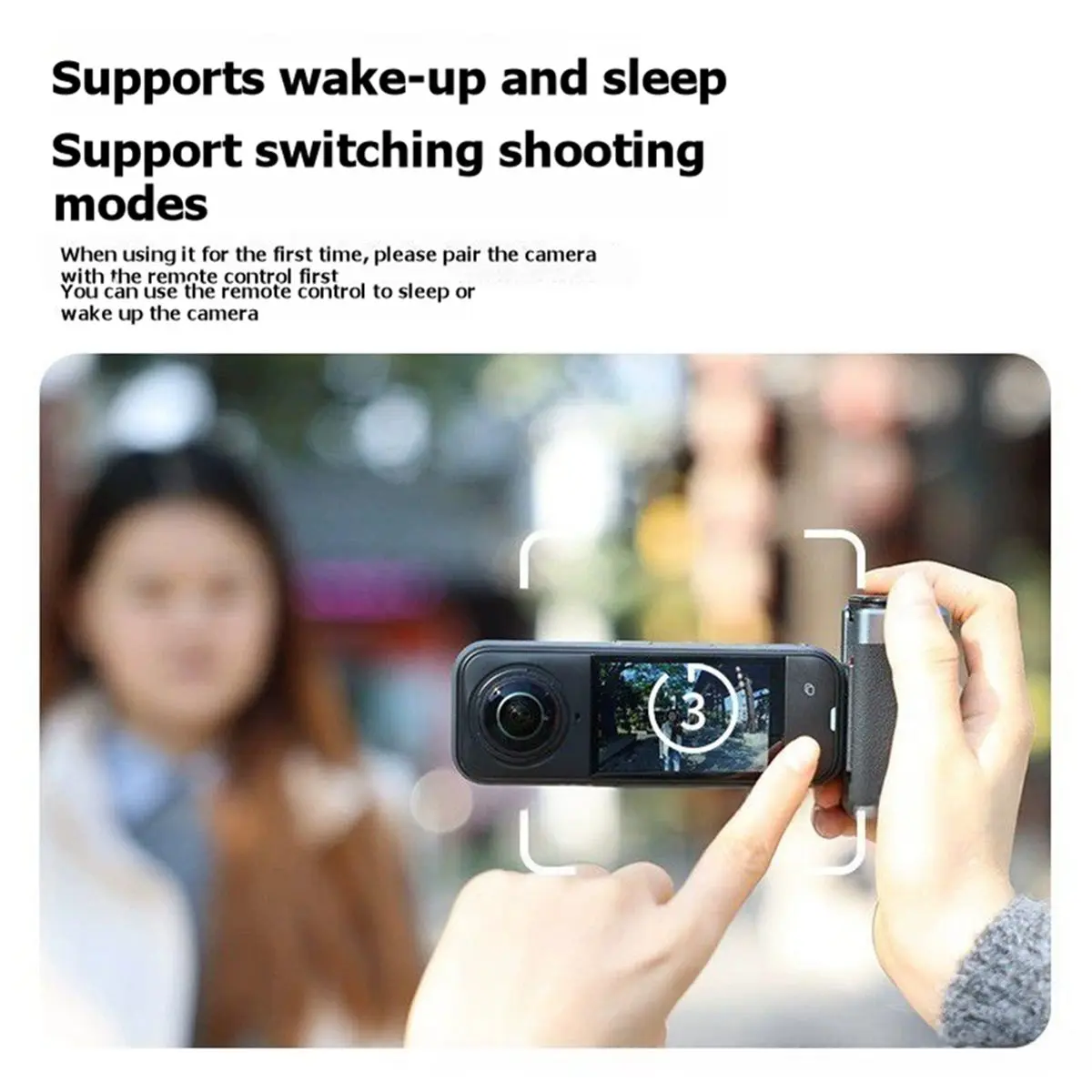 A003 Bluetooth Remote Control Street Grip Holder for X5/X4 Air Panoramic Camera Accessories with Shutter Button