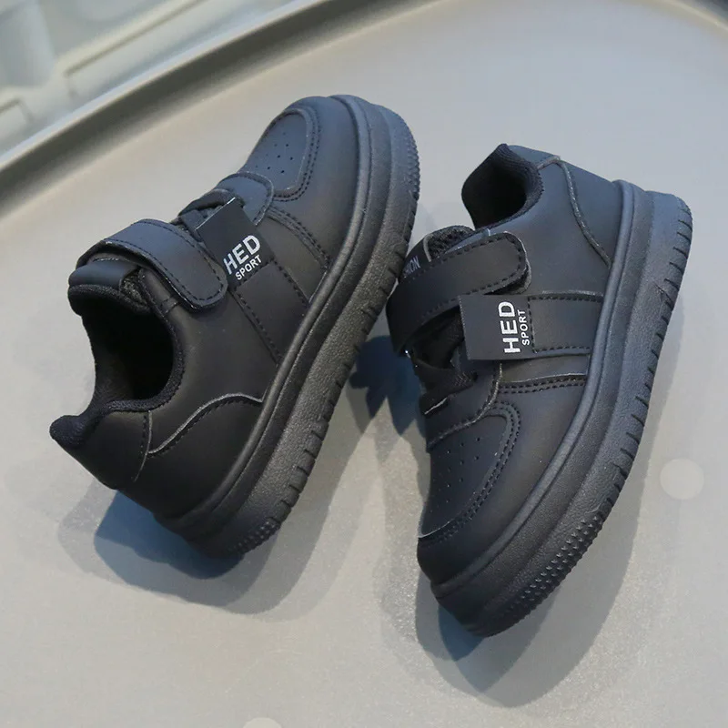 Children's Sneakers2024Spring and Autumn New Boy's Casual Shoes Girls' Black Board Shoes Soft-Soled Shoes for Baby Single