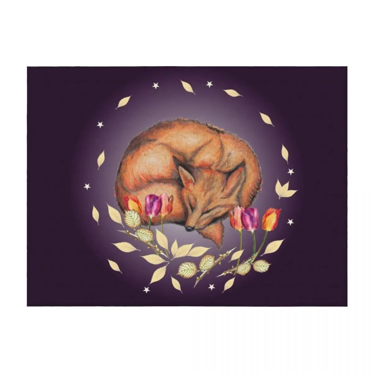 

Dreaming Fox Throw Blanket wednesday Luxury manga Flannel Fabric Blankets