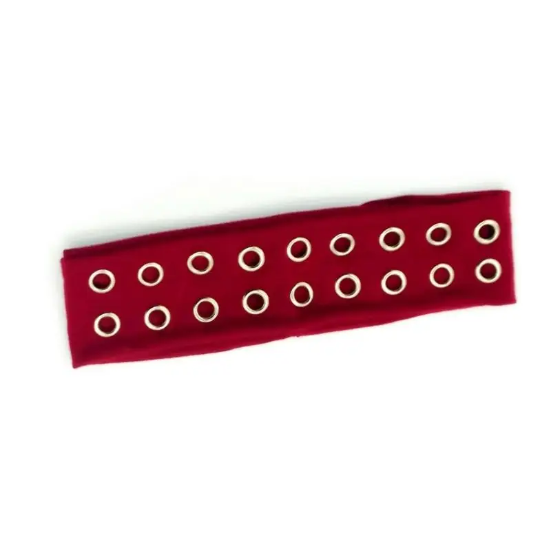 A52E Punk Girl Elastic Headbands With Hollowed Eyelets For Steampunk And Metal Rock Party Wear Women Fashion Accessories