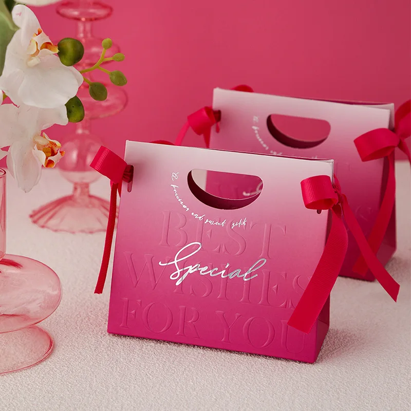 

20 pcs/Lot Creative Gradient Color Wedding Candy Box New Style Holiday Party Small Gift Packaging Paper Box Multi-Color Optional