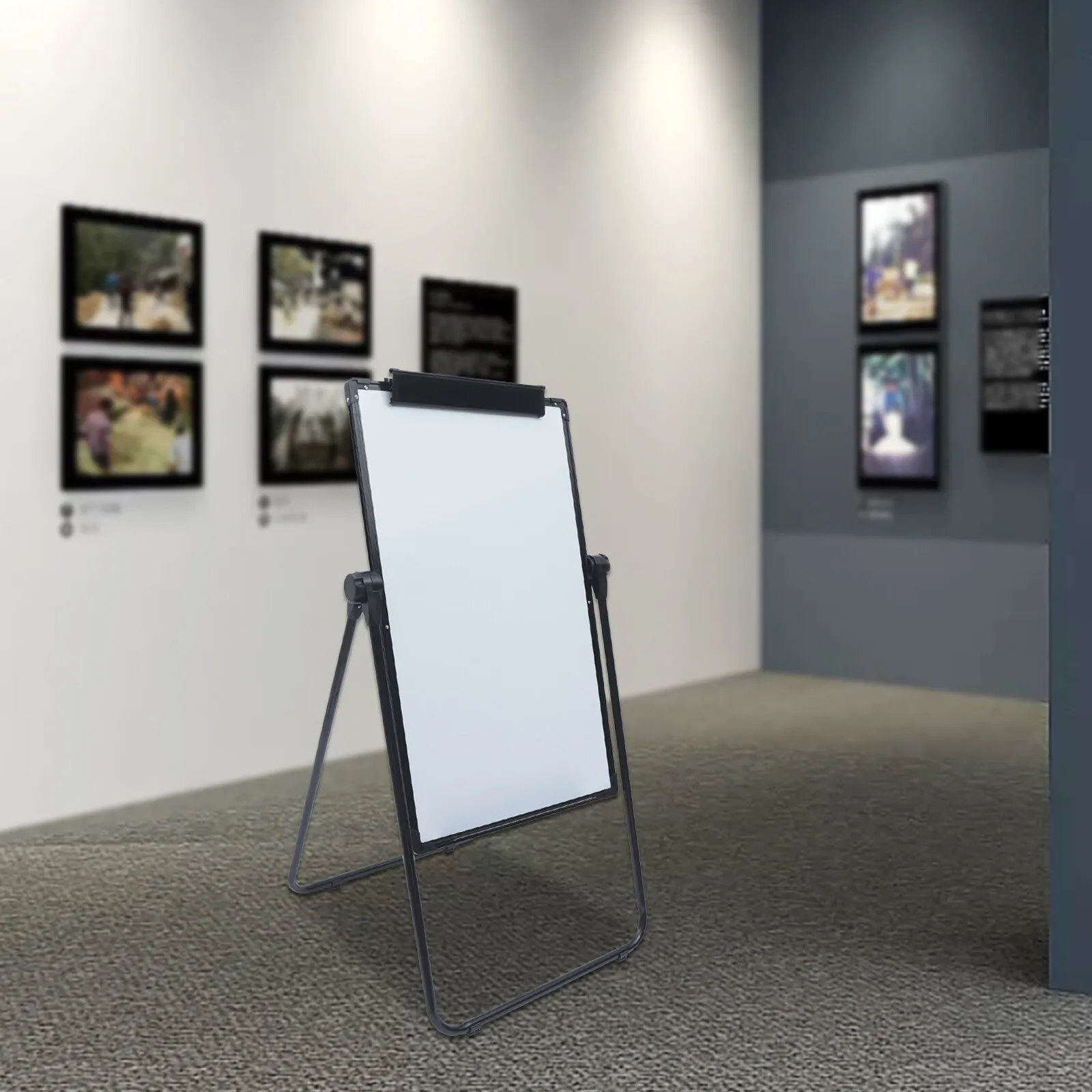 لوح مسح جاف مغناطيسي مزدوج الجوانب - سبورة بيضاء قابلة للطي مقاس 24 × 35 بوصة (2 × 3 قدم) مع صينية ماركر