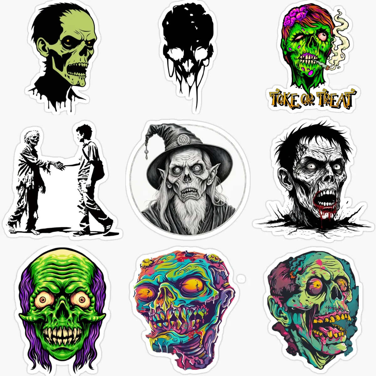

ZOMBIE Skull Creative Personalized PVC Car Sticker for Decorate Car Van Truck Bicycle Wall Window Fridge Decal Accessories
