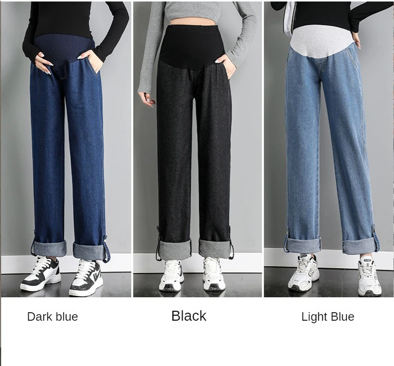 Maternity Pants Jeans New Loose Casual Plus Fat Large Size Straight Casual Harem Nine-point Long Pants  Pregnancy Clothes