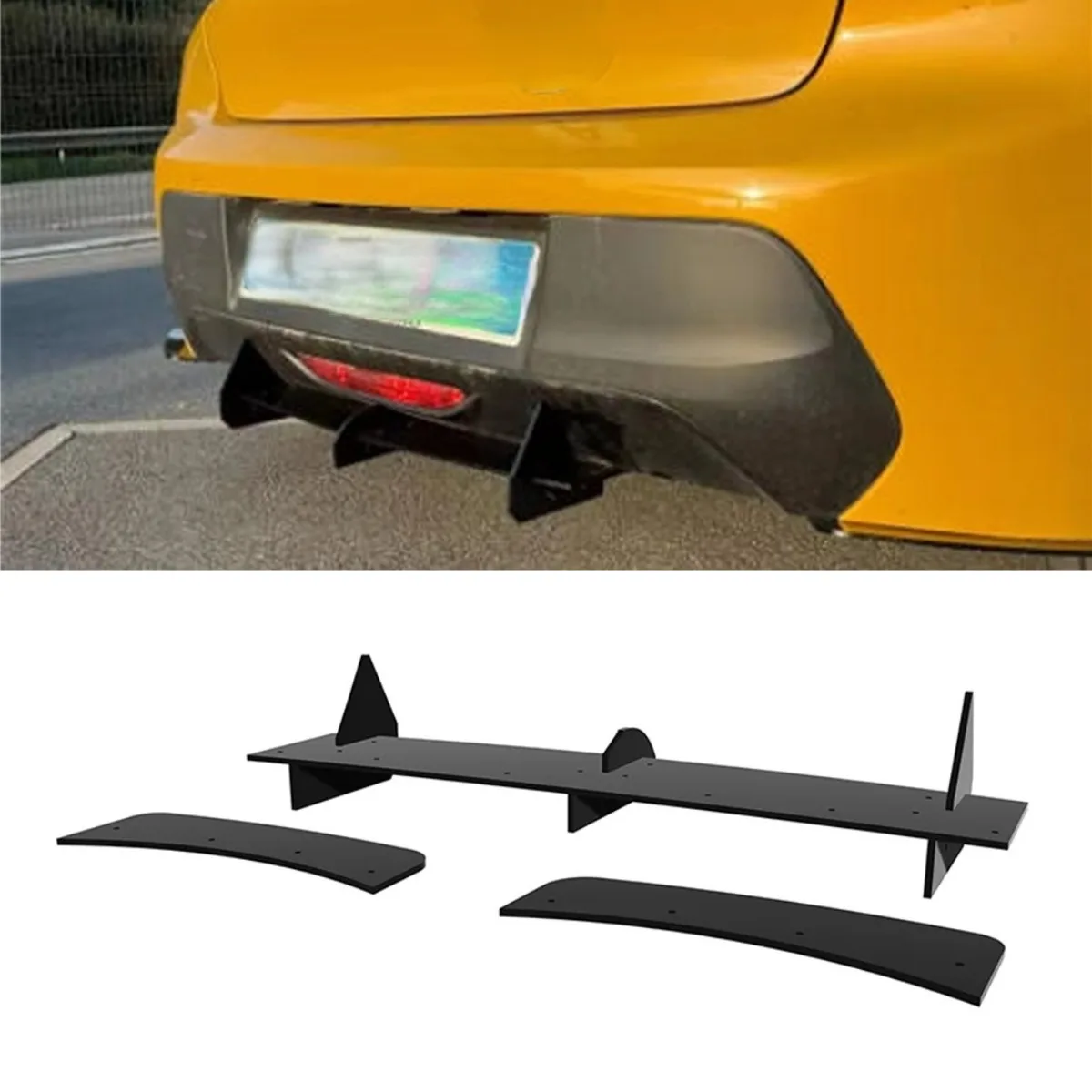 

For Peugeot 208 GT 2019-2021 Car Rear Bumper Spoiler Lip Diffuser Modification Part Bumper Guard Protector Cover Car Accessories