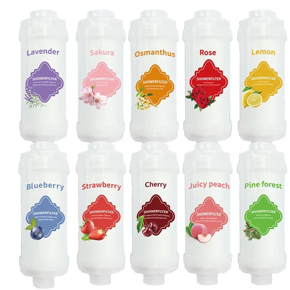 Lavender Shower Head Water Filter Dechlorination Mixed with Vitamin C Perfume Water Filter Anti-scaling Filter Impurities