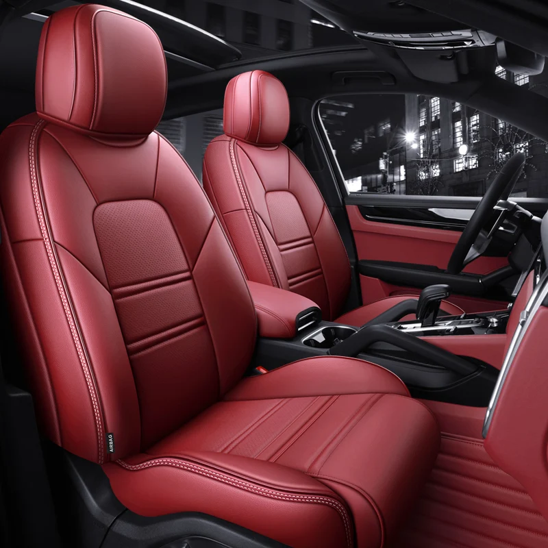 

2004-2025 Car Accessories Seat Covers Full Set Middle Perforated Genuine Leather Specific For Porsche Cayenne Macan Panamera