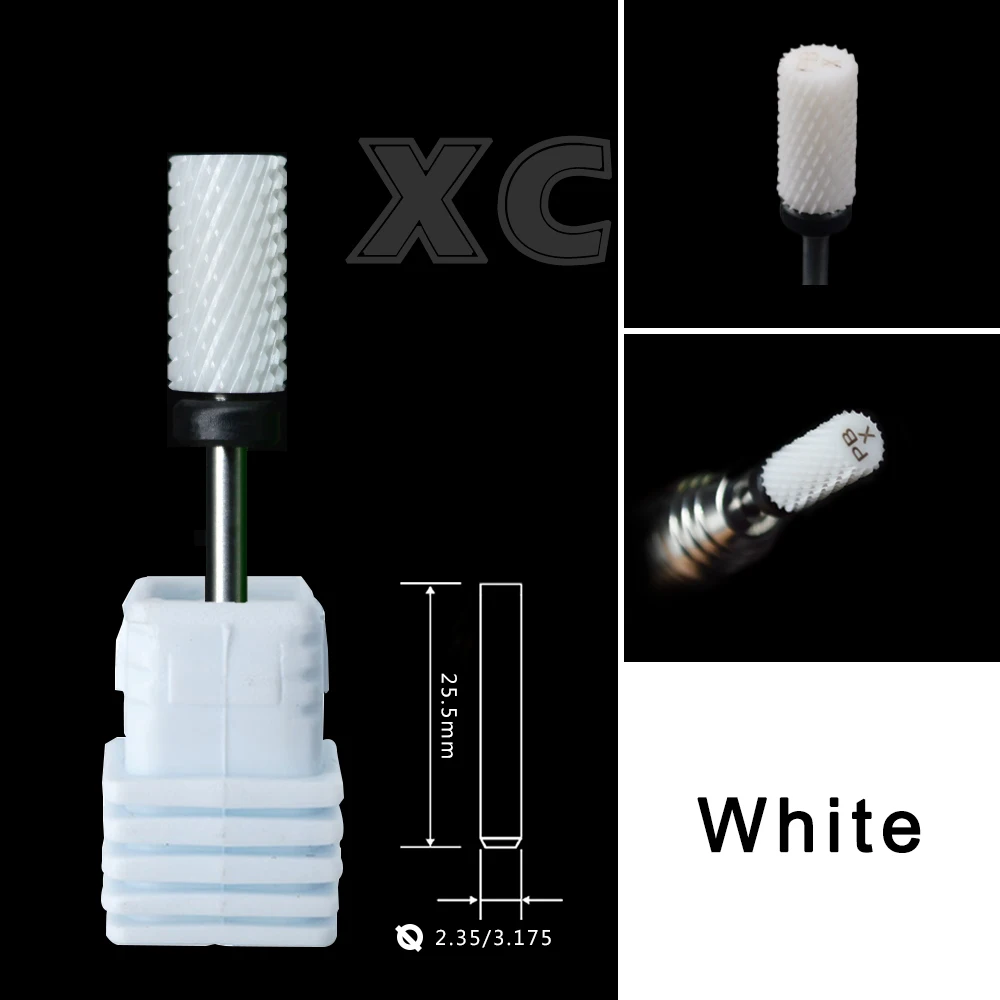 RolinStar 6.6mm Large Barrel ceramic Accessories Bits Milling Cutter Burr Nail Art Tools
