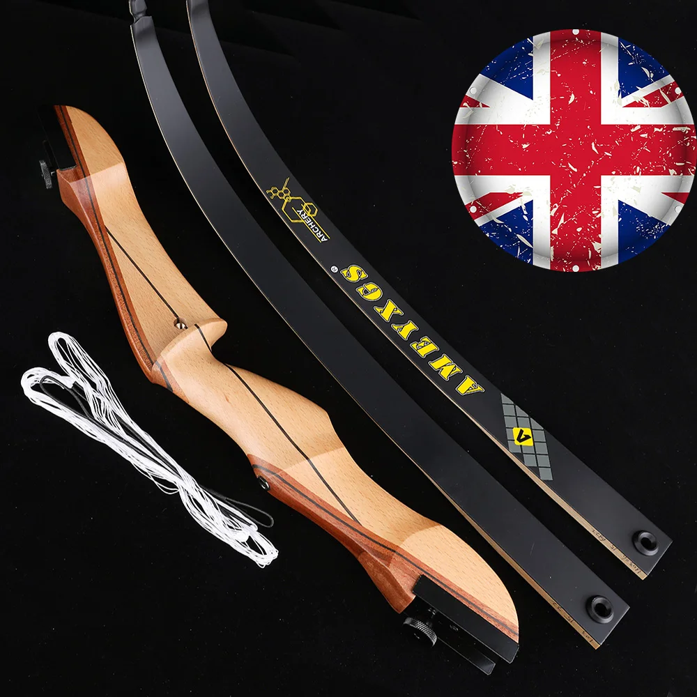 

34Ibs Recurve Bow Arrow Set 68inch Wooden Riser Draw Length 30inch Right Hand Archery Outdoor Shooting Hunting Target Practice