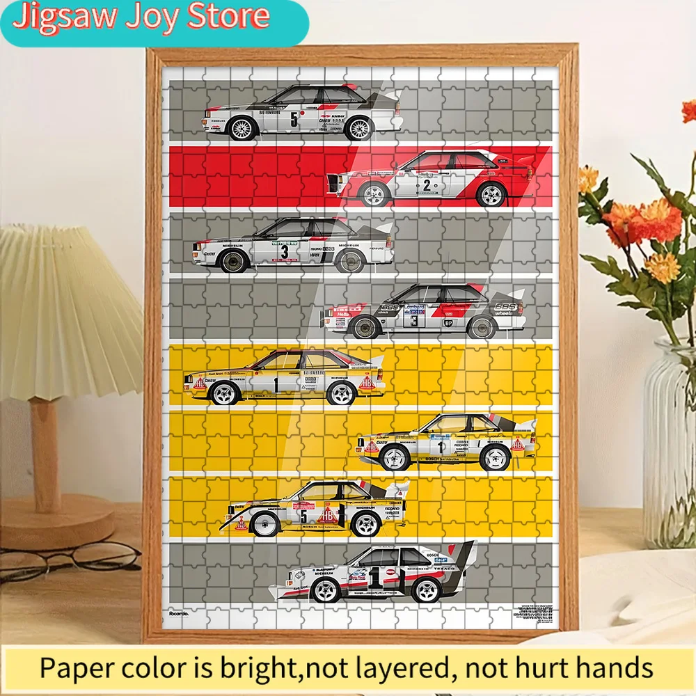 Paper Jigsaw Puzzle Audi Quattro Evolution Rally Cars Collection Art Print Wall Decor Iconic Group B German Motorsport Racing Ve