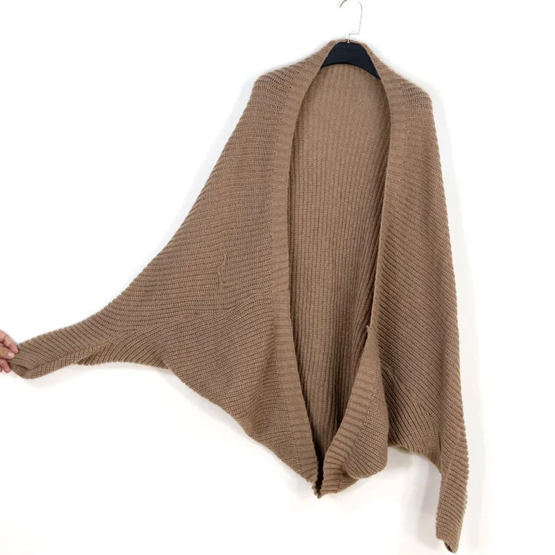 

Street Sle Women's Cardigan Coat Large Size Batwing Sve Knitted Sweater Wrap oulder Loose Fit Autumn Winter Outerwear