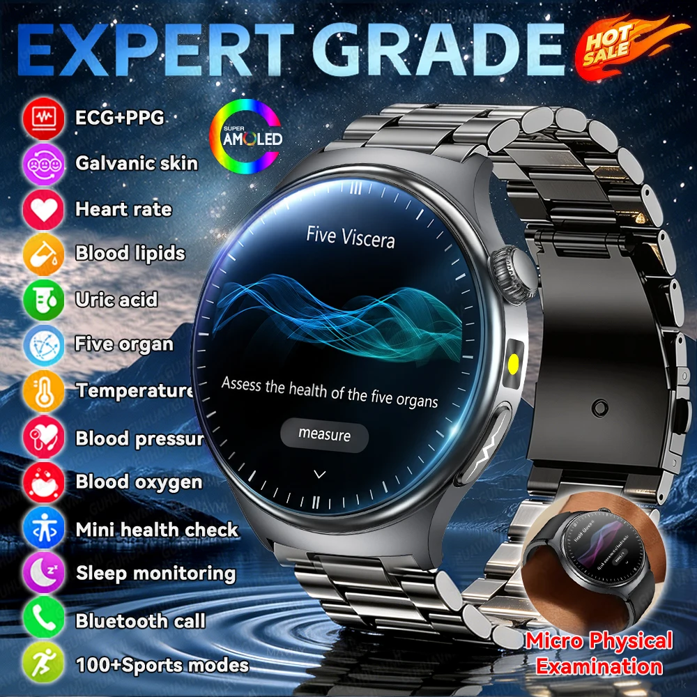 

2026New AI-Health Care Smart Watch Men Women Accurate Five organ Uric Acid Blood Pressure Body Analysis IP68K BT Call Smartwatch