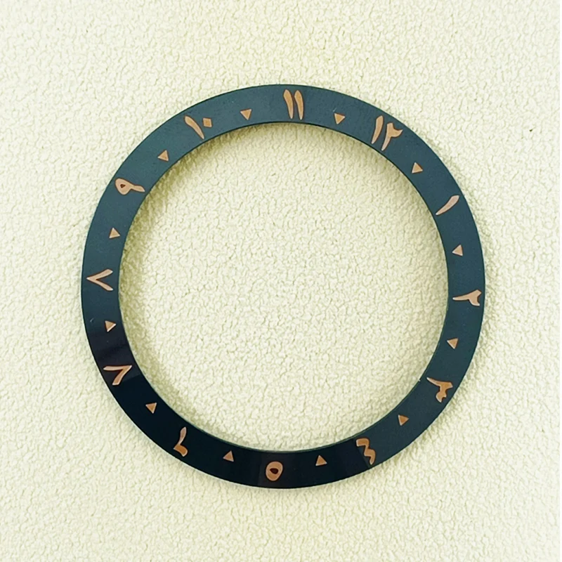 38mm Arabic Numerals Curved Ceramic Bezel Insert Inside Diameter 30.5mm Fits 40mm Men's Diver's Watch Case Replace Accessories