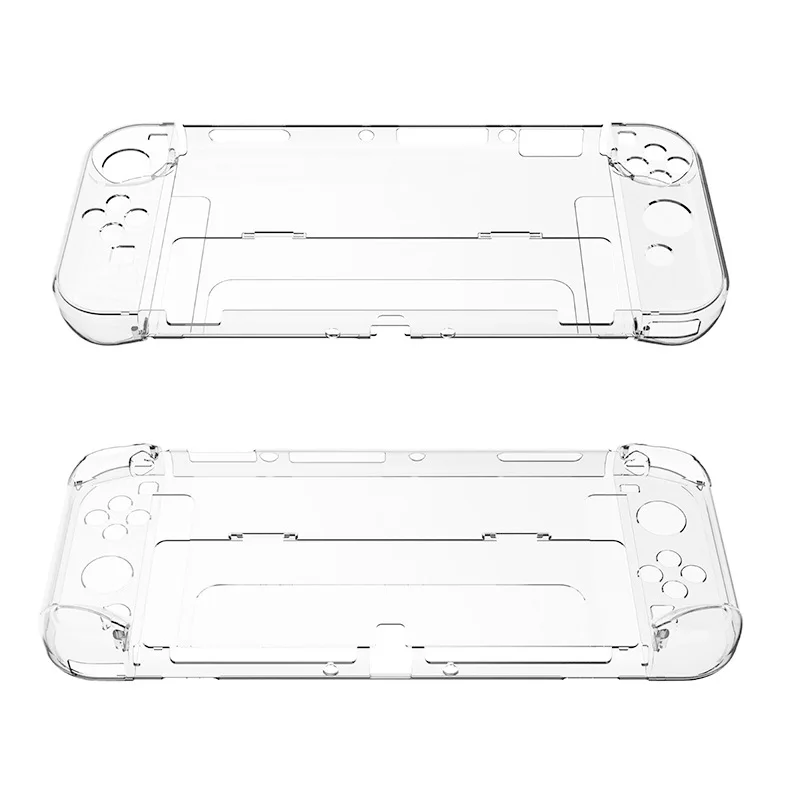 Switch OLED Case Transparent PC Protective Case for Nintendo Switch OLED Cover Case with Bracket Split Design Switch Case