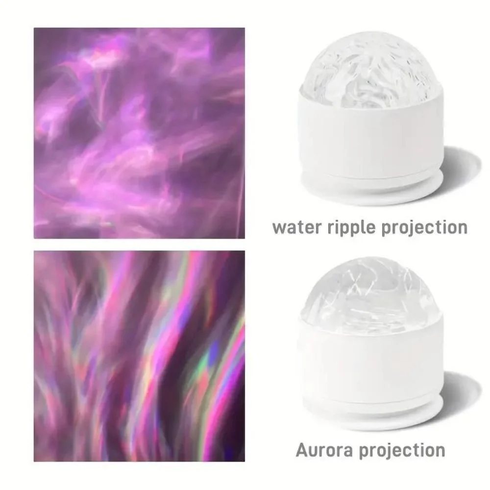 New 16 Colors Ocean Wave Aurora Lamp RGB with Remote Control Waterripple Aurora Light Romantic LED Atmosphere Projector Night