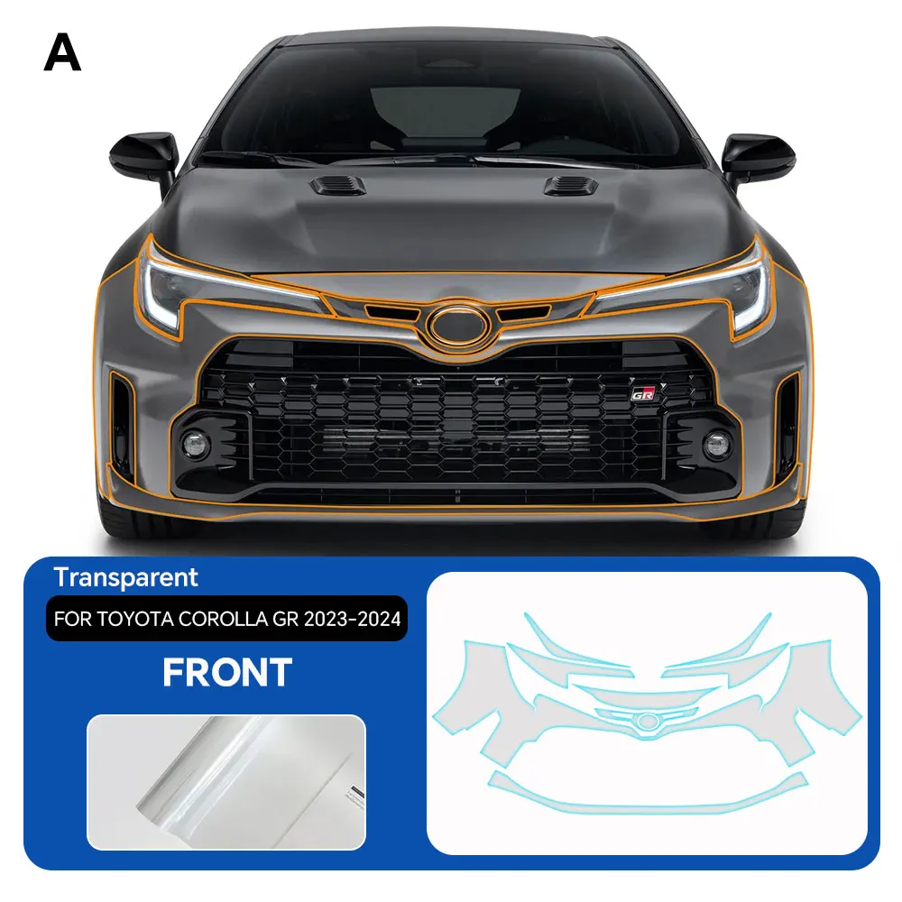 

For Toyota Corolla GR 2023 2024 Body Wrap Scratch Protection Clear Pre-cut PPF Body Bumper Accessories TPU Paint Protection Film