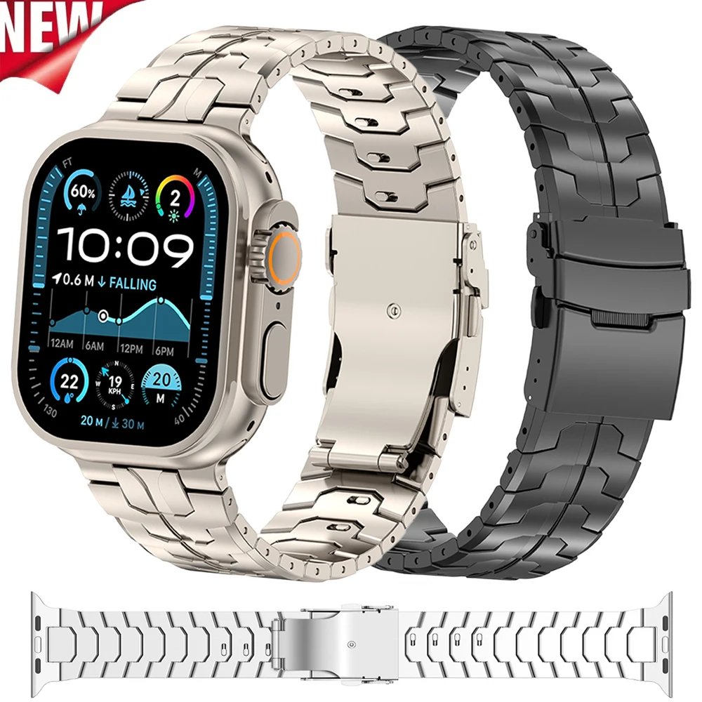 

Metal Titanium Bracelet for Apple Watch Band Series 10 46mm Ultra 2/1 49mm Luxury Men Straps for iWatch 9 8 7 6 5 4 SE 44mm 45mm