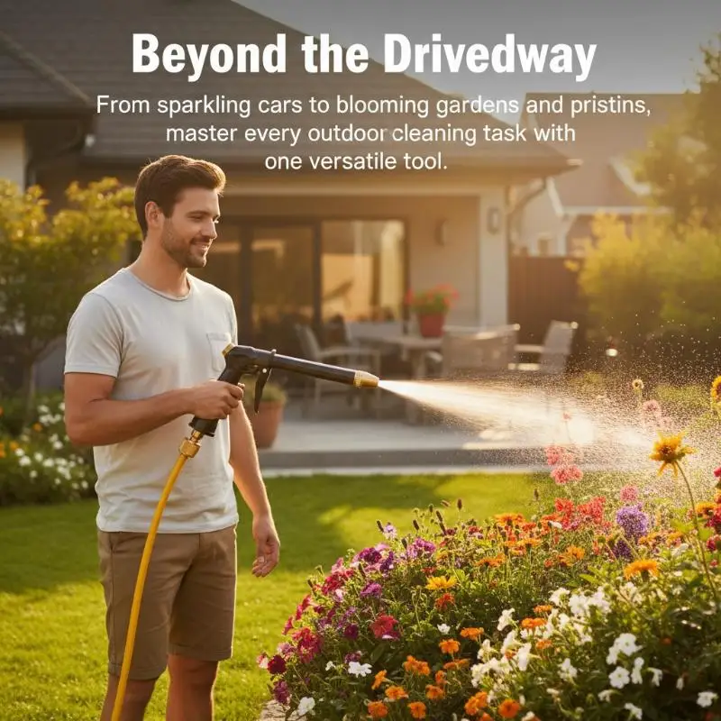 High Pressure Water Hose Nozzle Long Lasting Booster Design 3 Spray Modes for Outdoor Cleaning Garden Watering Car Care 1 Set