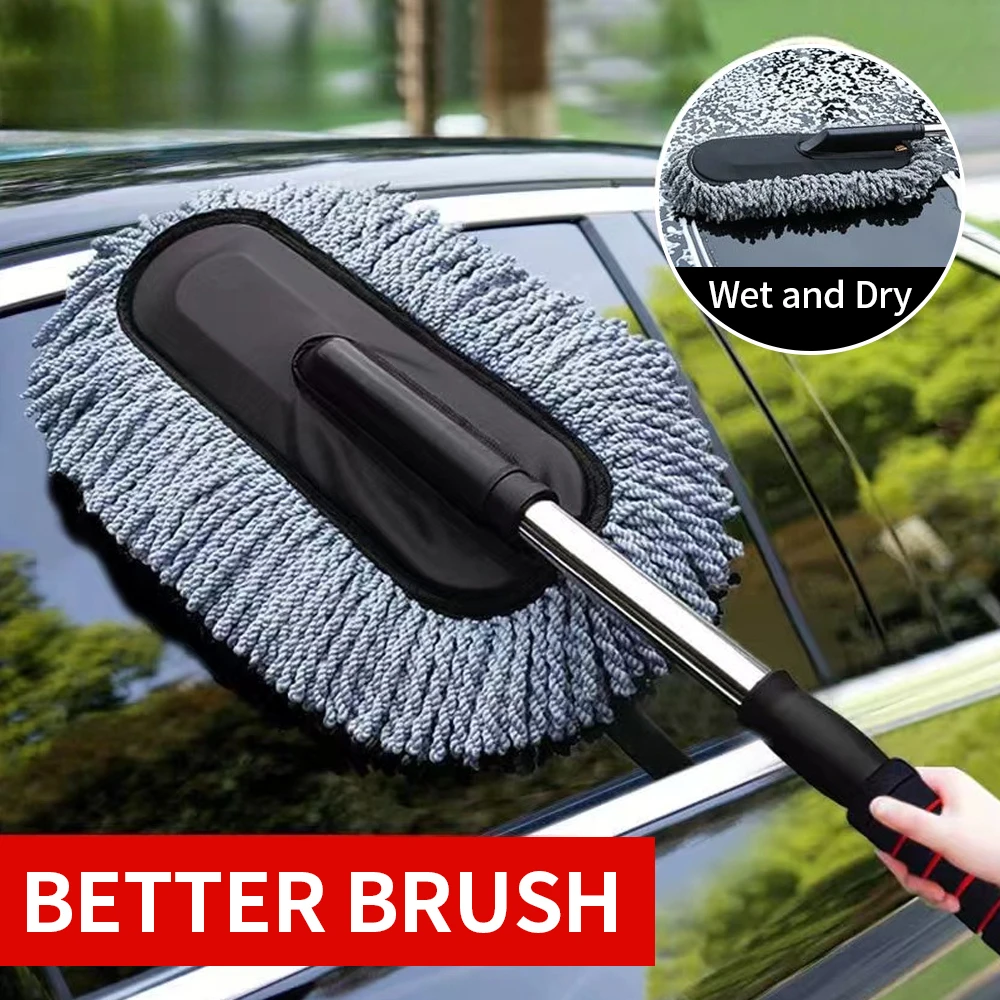 Superfine Fiber Car Duster Retractable Microfiber Car Dust Mop Home Cleaning Dust Removal Brushes Towels