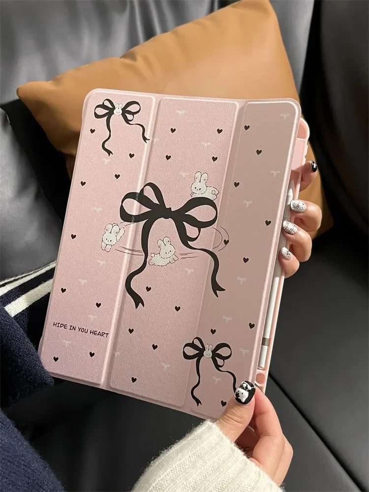 

Чехол-зеркало Pink Love Bunny Bow Y2K для iPad Pro 13 (11-го поколения, M5, M4), 12.9 (A16, 10-го, 8-го, 7-го, 9-го, 10-го поколений), iPad Air 11 (M2, M3), Mini, чехол для планшета