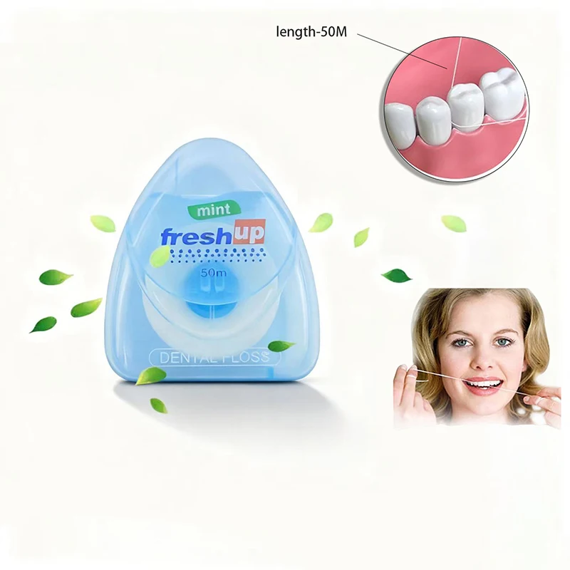 

1-5 Pcs Portable Interdental Brush Oral Hygiene Cleaning Line-Mint Flavor, 50 Meters/Roll Of Healthy Oral Care Toothpaste