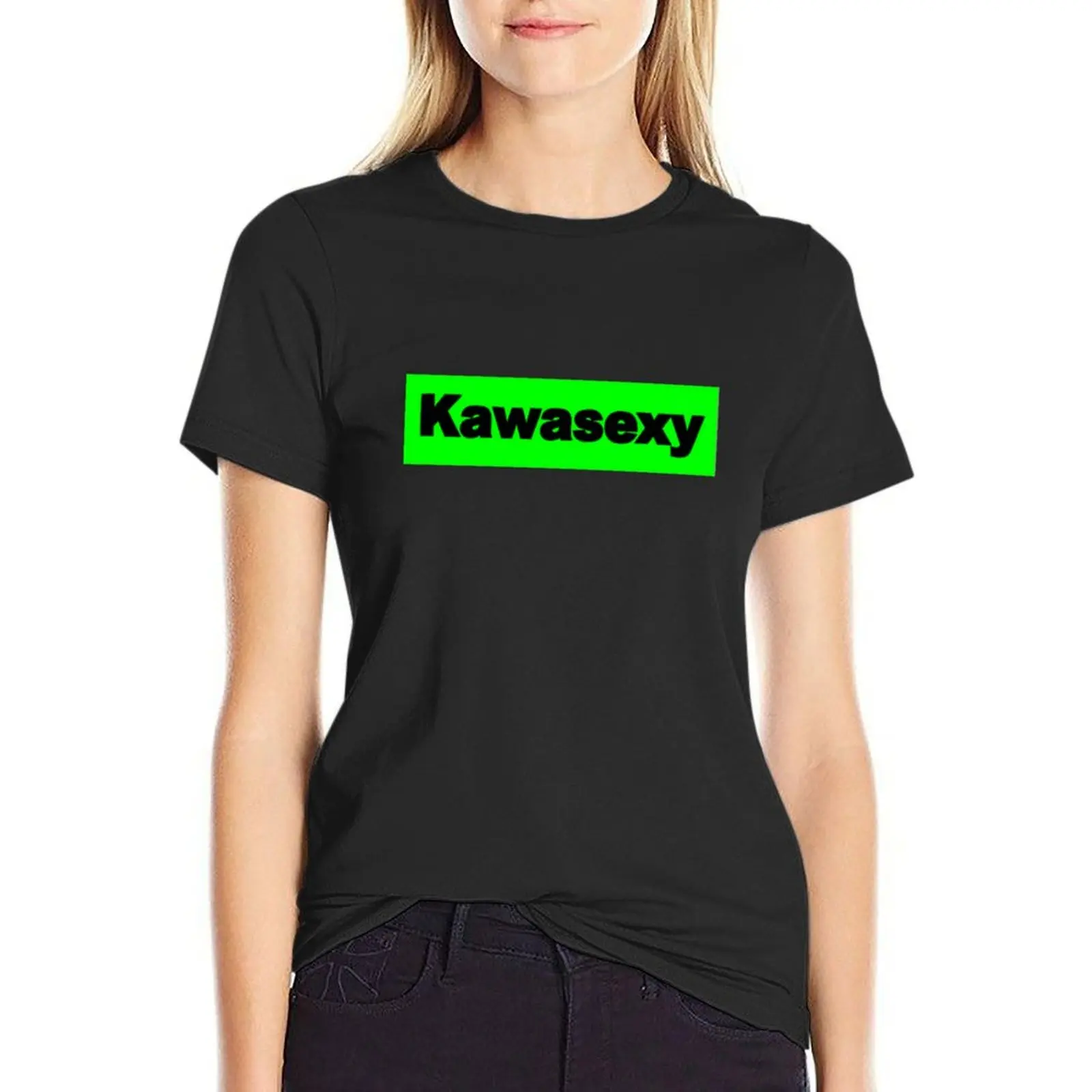 Kawasexy motorcycle T-Shirt vintage plus size tops blanks plain plus size t shirts for Women loose fit