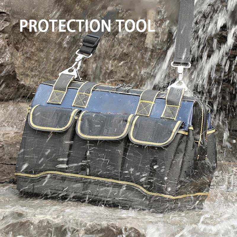 Multifunctional 23inch Tool Bag Thickened Large Capacity Waterproofed Wear-Resistant Toolkit MultiPocket Electrician Storage Bag