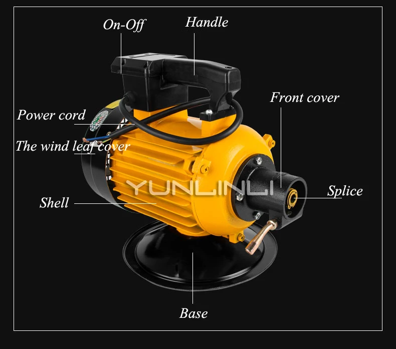 Concrete Vibrator Motor 380V 3000W Vibrating Machine For Concrete Heavy Duty Remove Air Bubbles Construction Tools ZDQ-01