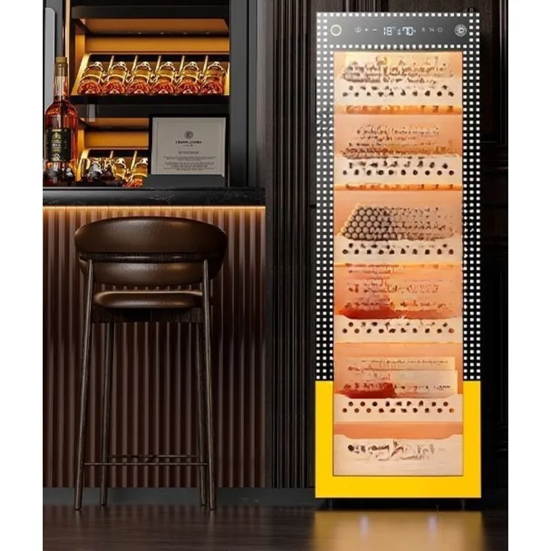 Lock Cigar Cabinet Constant Temperature and Humidity Household Smart WiFi Cedar Wood High-end Compressor Cabinet 138C