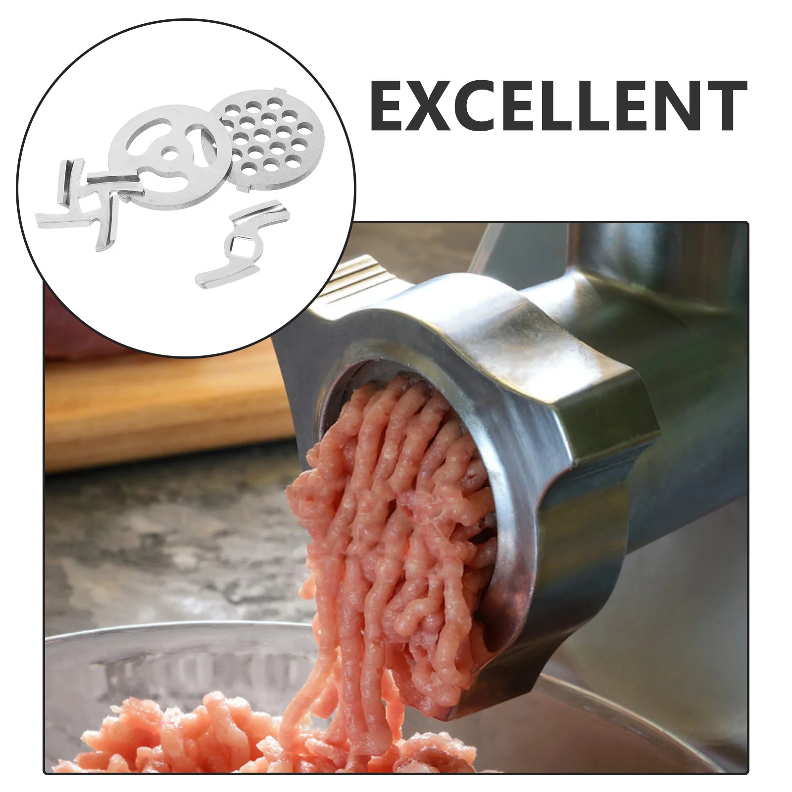 

1 set 1 Set Stainless Steel Plate Disc Mincer Cutter Replacement Accessory Parts For Electric Grinder Sturdy Heavy Duty