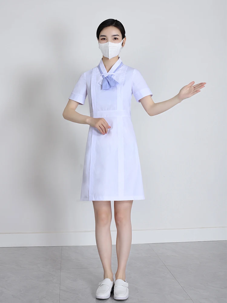 

Корейское короткое платье-униформа для медсестер, для центров материопатологии, стоматологических клиник, рабочая одежда, юбка-трапеция для женщин