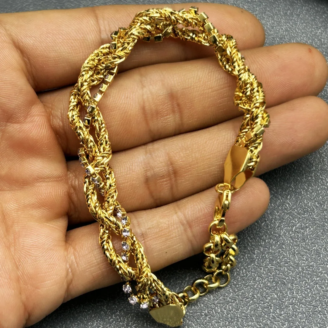 

Винтажный плетеный браслет ручной работы с драгоценными камнями, высококачественные ювелирные изделия высокого качества