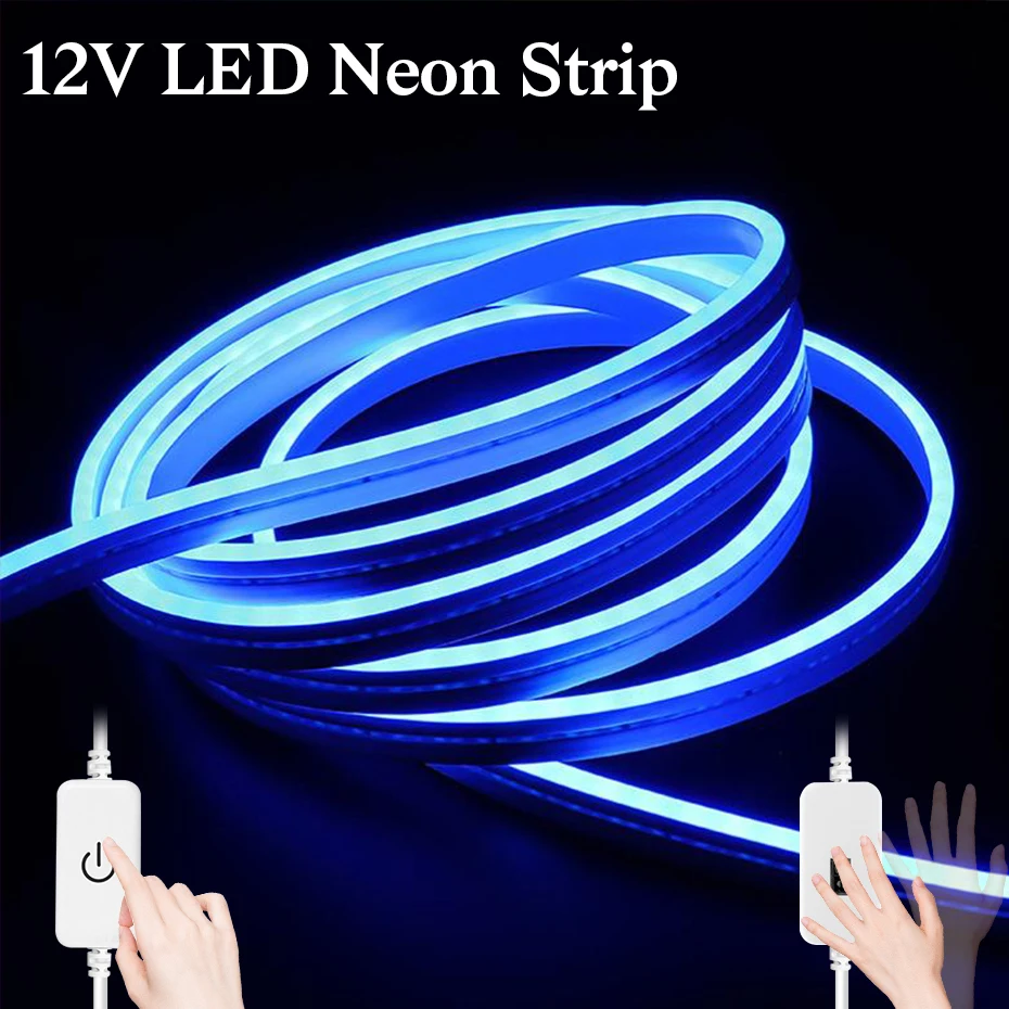 Dimmable 12V Neon Strip Waterproof 120Leds/M Home Garden Decor White/Blue/Pink/Yellow/Red/Green Flexible Ribbion Rope LED Strip