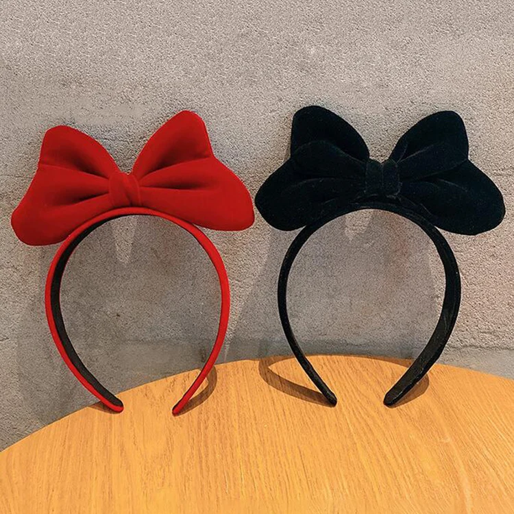 Women Large Bowknot Headband Elegant Velvet Bow Hair Band Girls Hairband Party Cute Hair Hoop Headwear Hair Accessories