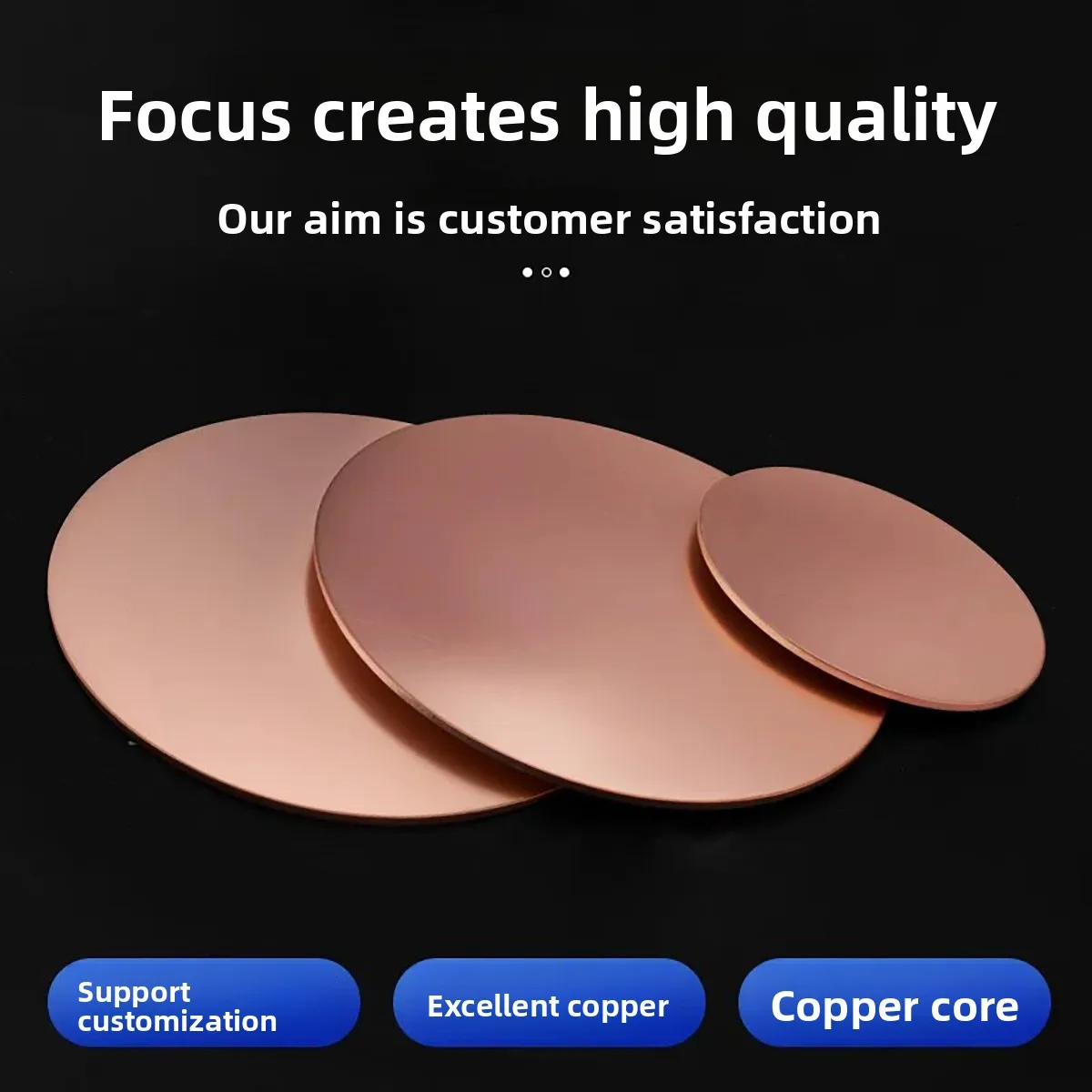 T2 Pure Copper Disc, Round Copper Plate Sheet Diameter 30-50mm Thickness 0.1-5mm