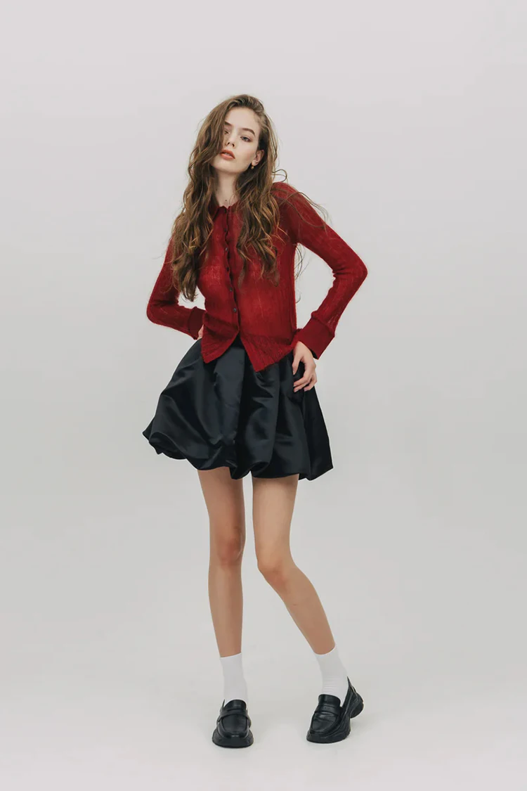Lautaro Spring Summer Sweet Cute Soft Shiny Satin Mini Bud Skirt Women with Shorts High Waist Short Luxury Designer Clothes