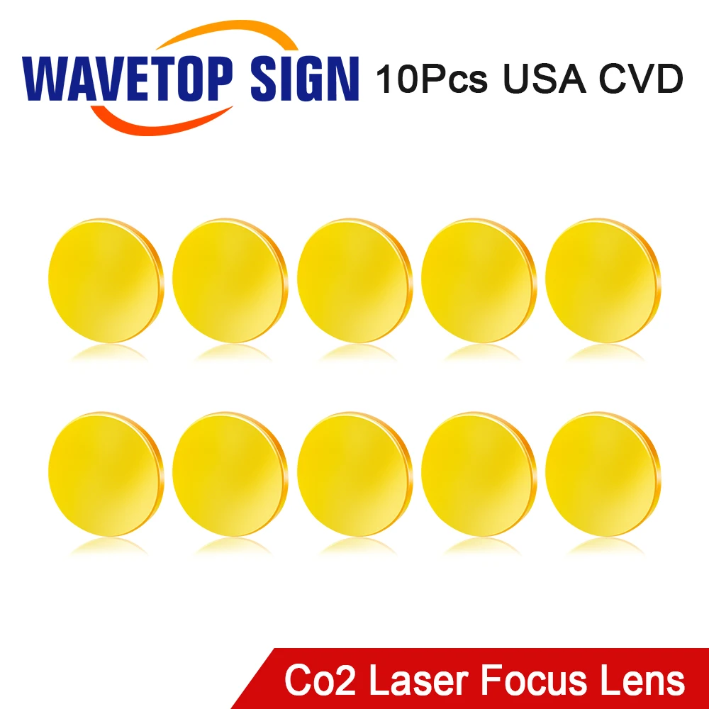 

Wavetopsign 3/5/10PCS CVD ZnSe Focus Lens Dia 20mm FL 50.8mm for 0-200W CO2 Laser Cutting Engraving Machine