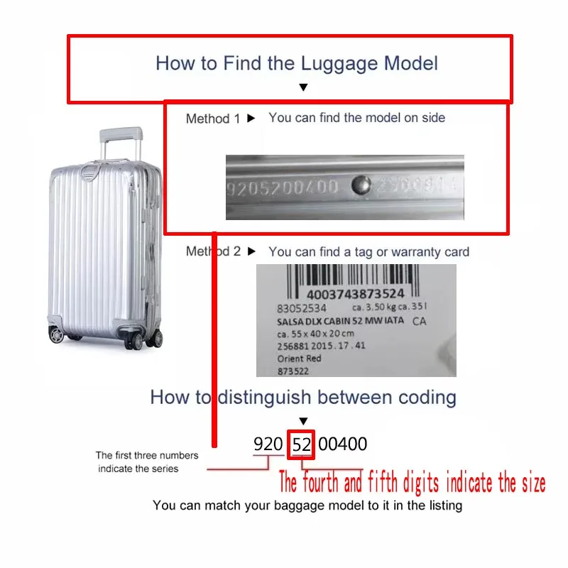 Dustproof Cotton Luggage Cover Protector For Rimowa Luggage Rimowa Suitcase Covers for 20