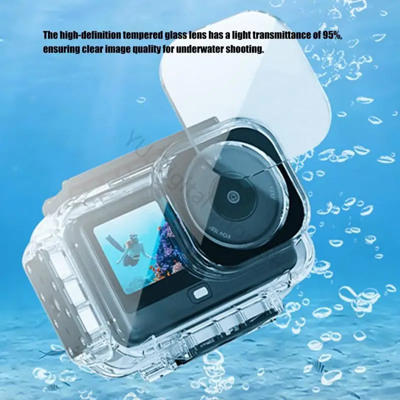 96BA Wasserdichtes Gehäuse Tauchgehäuse für Action 6 Kamera 60 m Unterwassereinsatz mit Schnellverschluss und hochklarer – Detail 2