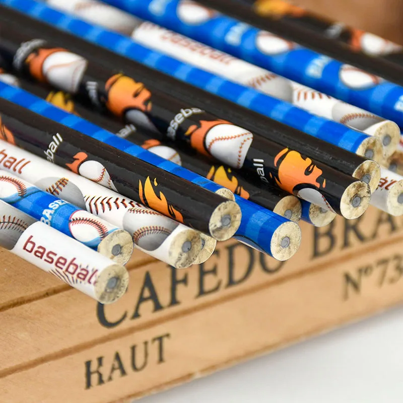 12/24Pcs Holz HB Bleistift Mit Radiergummi Weihnachten Halloween Fußball Kind Zeichnung Bleistift Geburtstag Party Geschenk Tasche Füllstoffe schreibwaren – Detail 5