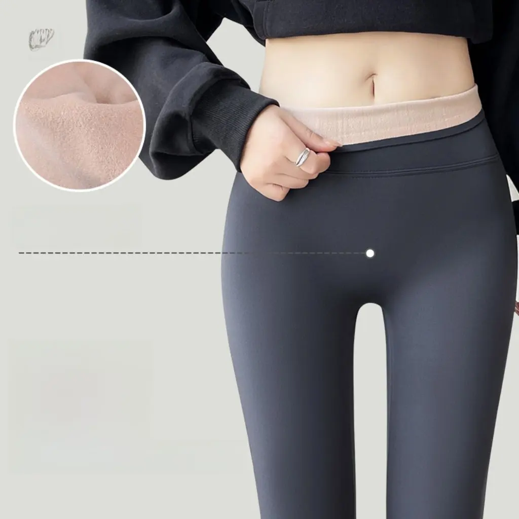 

Shark Pants High-Waist Butt-Lifting Yoga Fitness Leggings Women's Tight-Fitting Velvet Outer Wear for Spring And Fall Black