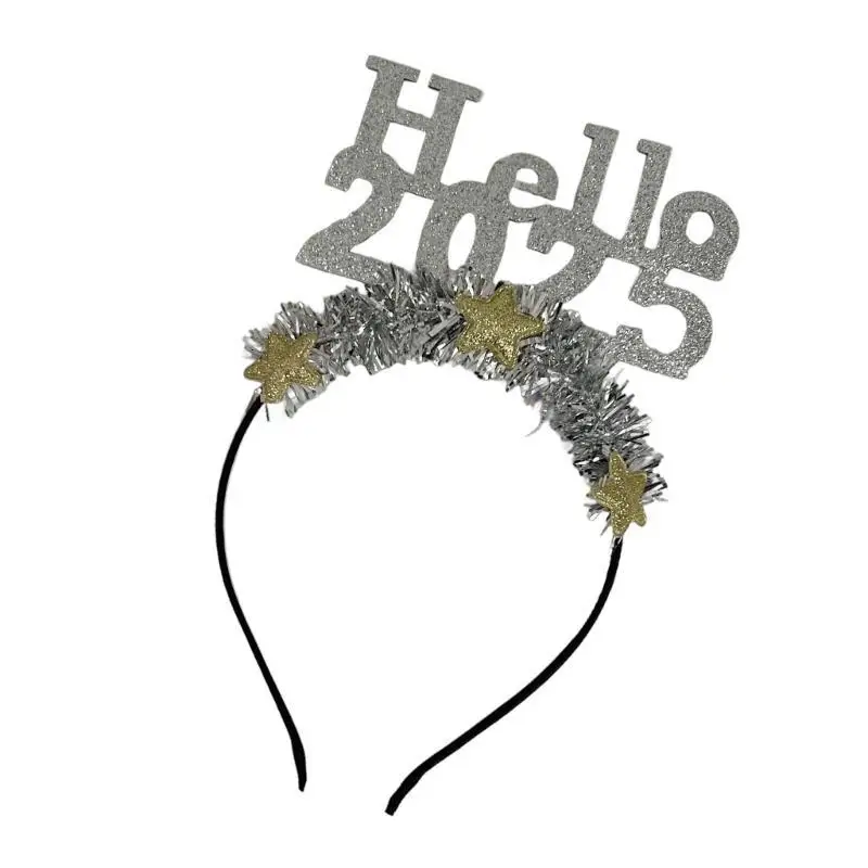 652F Diadema para cabeza Año Nuevo, disfraces fiesta fotográfica, Cosplay, purpurina oropel