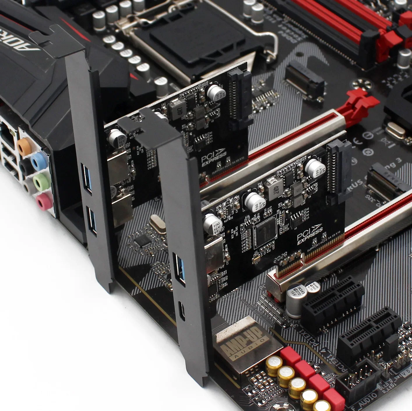 USB 3.1 PCI Express Riser 10Gbps USB3.1 Type-C Type-A ثنائي المنفذ USB 3.1 PCI-e تحكم USB3 Pcie X4 محول بطاقة توسيع