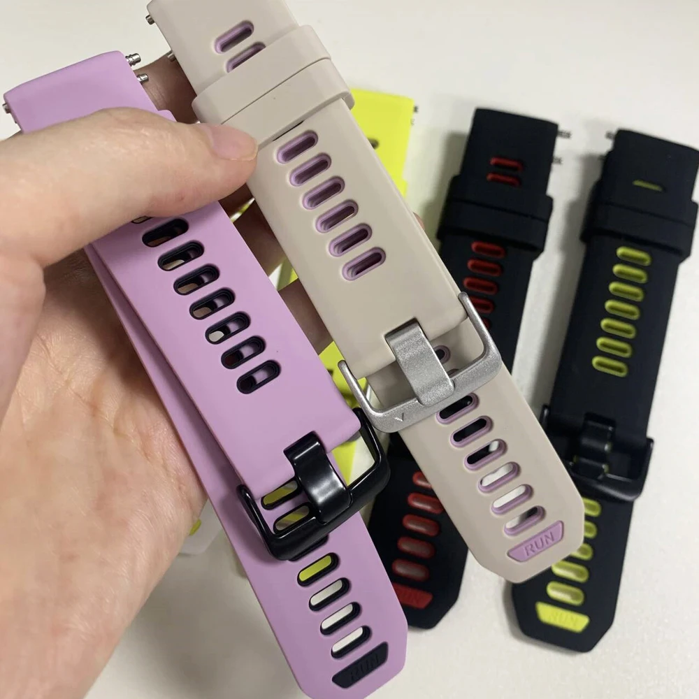 22 mm offizielles Silikon-Sportarmband für Garmin Forerunner 970 965 945, Ersatzband für Garmin Forerunner 955 935 745 Run-Armband