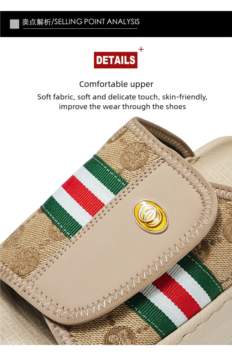 Herren-Slides mit einem Riemen, lässige Hausschuhe, neue atmungsaktive, leichte Outdoor-Strandschuhe für den Sommer, schnelltrocknende, weiche Poolsandalen mit bequemer Sohle – Detail 4