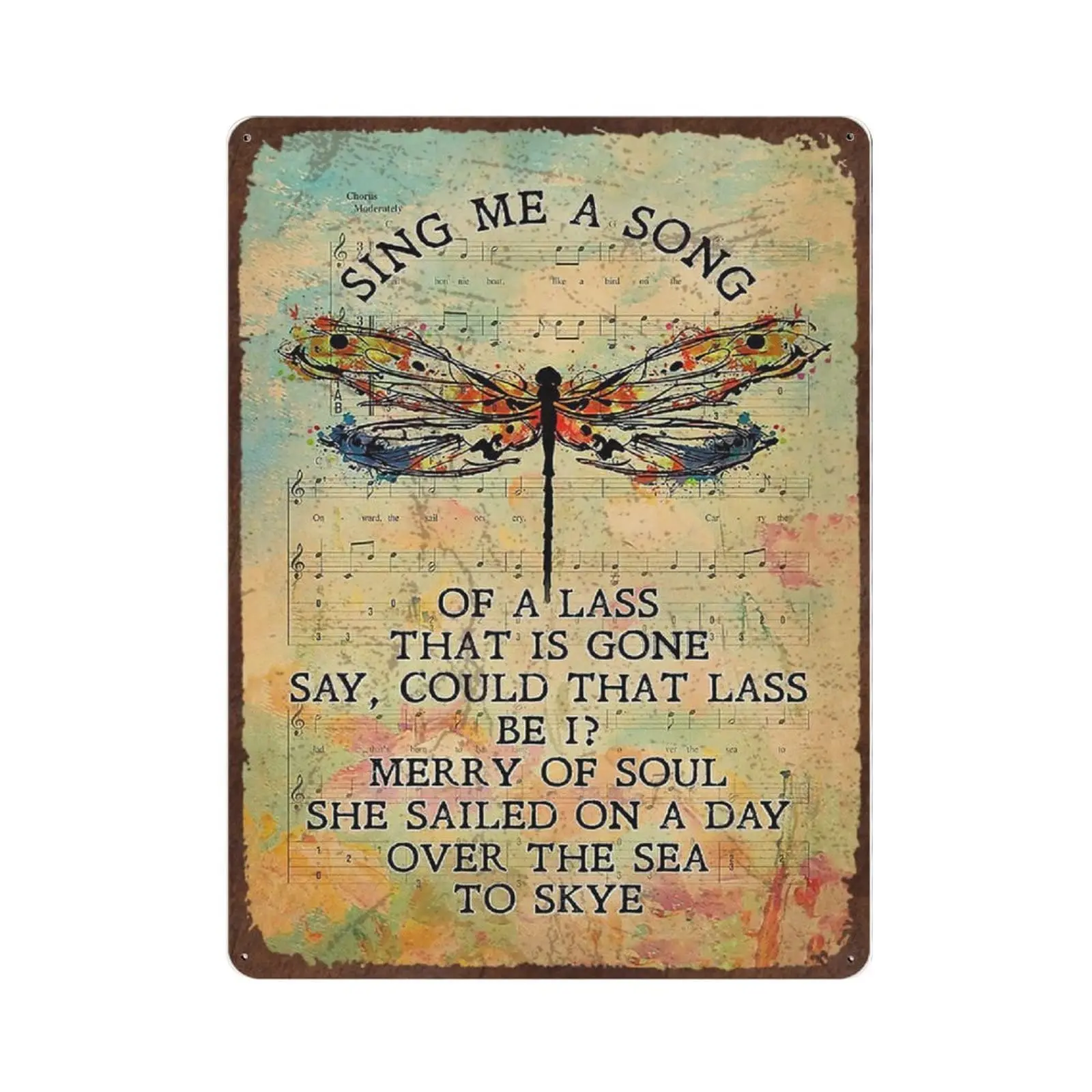Antique Durable Thick Metal Sign，Hippie Dragonfly Tin Sign,Vintage Wall Decor，Novelty Signs for Home Kitchen Cafe Bar Man C sign