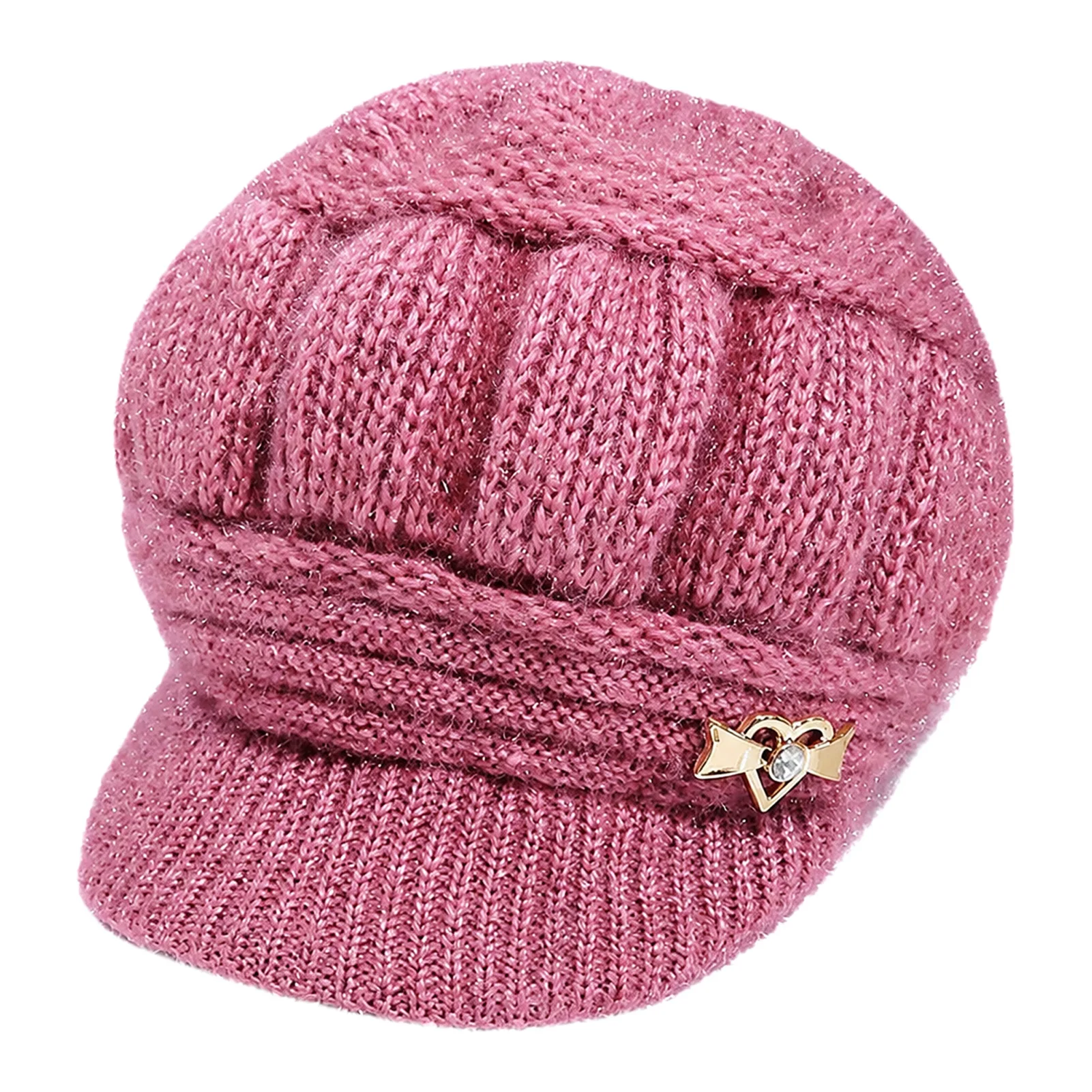 Warmth-Enhancing Beret Hat Thickened for Winter Walking Fleece Lined Knit Beanie Cap Ear Coverage Women's Daily Wear Soft