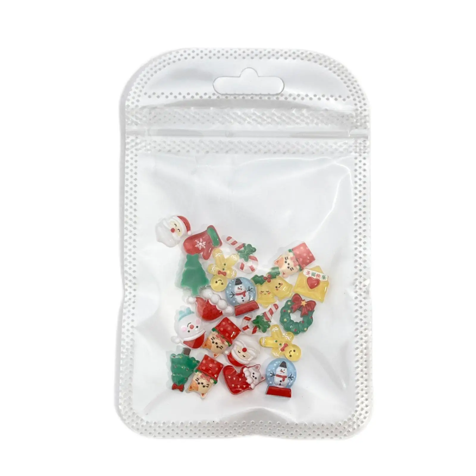 30PCS Kawaii Resin Christmas Nail Charms Santa Claus Bear Snowman Nail Art Accessories DIY Jewelry And Nails Decorations Parts