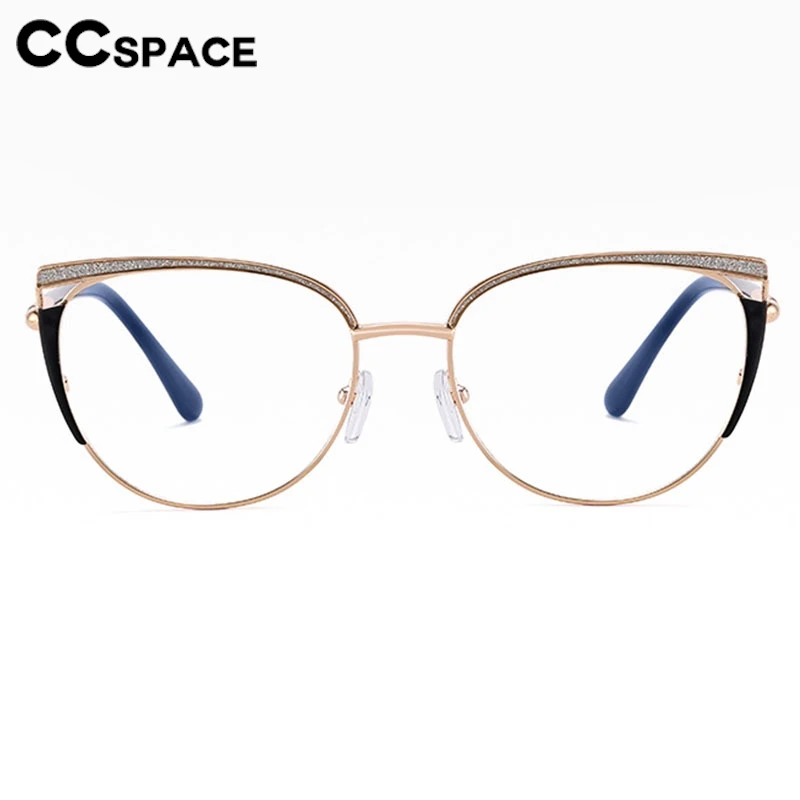 Women Metal Cat Eye Myopia Glasses Spring Hinge Anti Blue Light Optical Eyeglass Customized Prescription Spectacles #303957