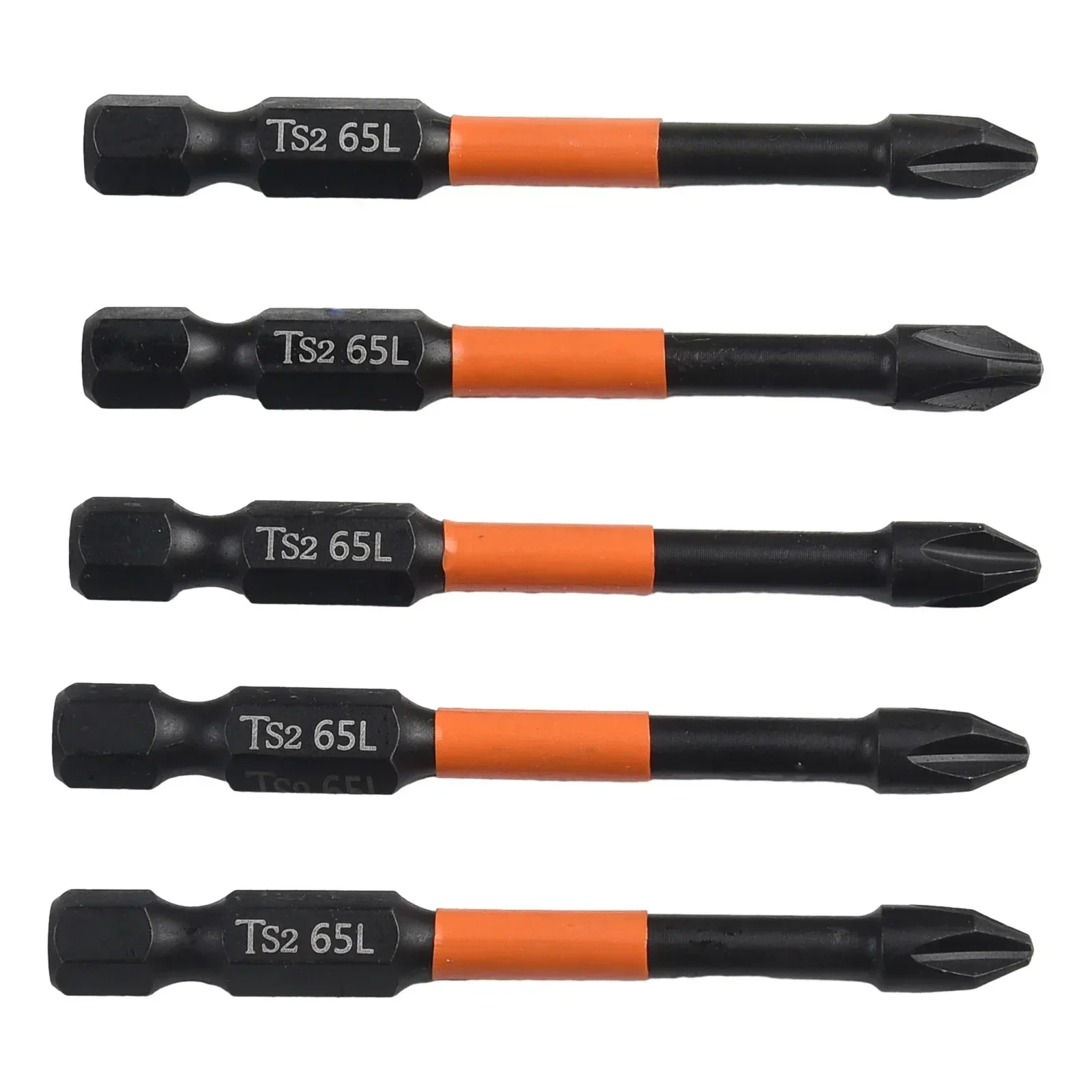 5PCS 65mm Magnetic Batch Head PH2 Impact Screwdrivers Bit Cross High Hardness Hand Drill Bit Screw Electric Screwdriver Bits